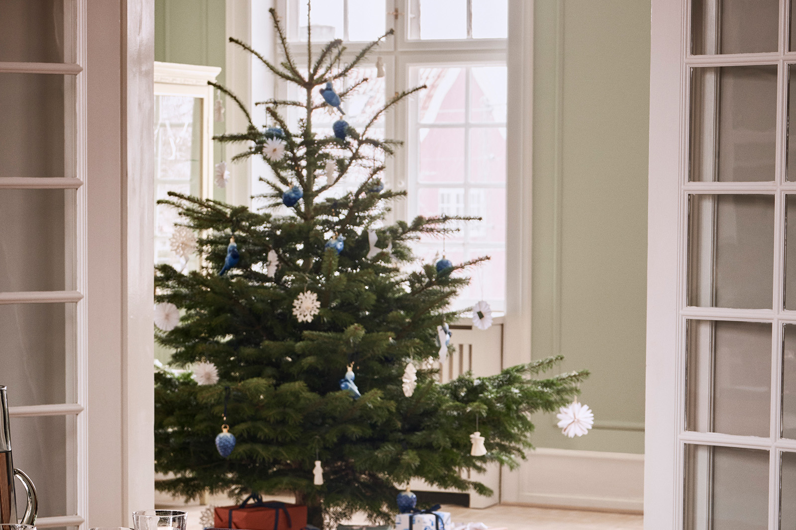 Christmas tree with christmas ornaments from Royal Copenhagen